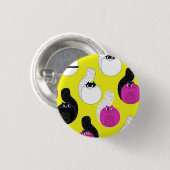 Schwarz Pink Funny Nautic Cats Button (Vorne & Hinten)