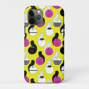Schwarz Pink Funny Nautic Cats  Case-Mate iPhone Hülle