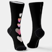 Schwarz-Pink-Grau-Muster Niedlich Hübsch Socken (Gewinkelt)