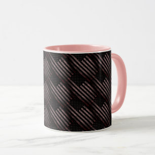 Schwarz Pink Grunge Vintage Amerikanische Flagge M Tasse