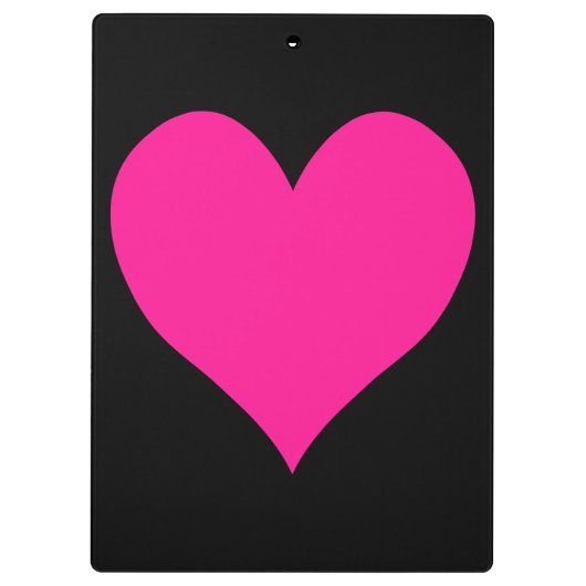 Schwarz-Pink-Herzform Klemmbrett (Rückseite)