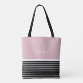Schwarz Pink horizontale Streifen & Monogram . Tasche (Rückseite)