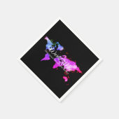 Schwarz Pink Karte Globus Reiseagent Serviette (Ecke)