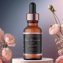 Schwarz-Pink-Kosmetik-Dropdown-Flasche Adressaufkleber