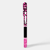 Schwarz-Pink-Leopard-Spot-Glam-Monogramm Case-Mate iPhone Hülle (Rückseite / Links)