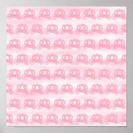 Schwarz-Pink-Muster der Princess Carriages Poster