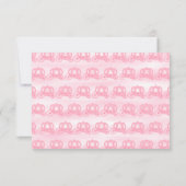 Schwarz-Pink-Muster der Princess Carriages RSVP Karte (Rückseite)