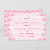 Schwarz-Pink-Muster der Princess Carriages RSVP Karte (Vorne/Hinten)