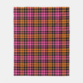Schwarz Pink Orange Karo Tartan Design  Fleecedecke (Vorderseite)