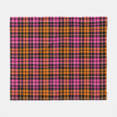 Schwarz Pink Orange Karo Tartan Design  Fleecedecke (Vorderseite (Horizontal))