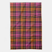 Schwarz Pink Orange Karo Tartan Design Geschirrtuch (Vertikal)
