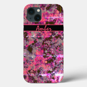 Schwarz-Pink-Paint-Splash Personalisiert Case-Mate iPhone Hülle