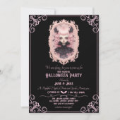 Schwarz-Pink-Pasteloween Spooky-Halloween-Party Einladung (Vorderseite)