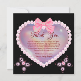 Schwarz-Pink-Perle-Hochzeitsstiftung Schmetterling Dankeskarte