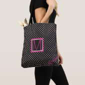 Schwarz-Pink-Polka-Dot-Trendy-Monogramm Tasche (Von Nahem)