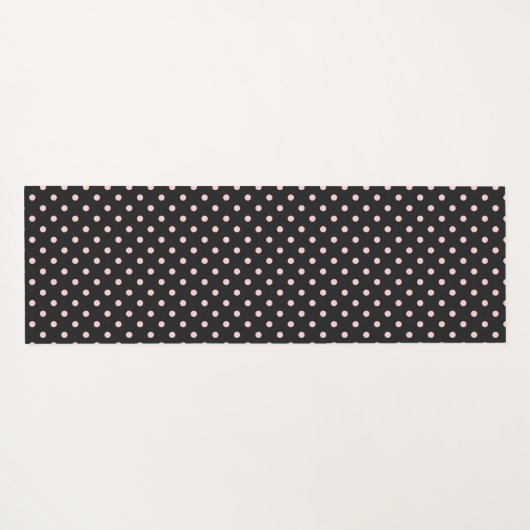 Schwarz-Pink-Polka-Dot-Trendy-Monogramm Yogamatte (Rückseite (Horizontal))