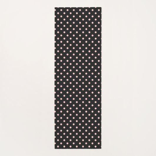 Schwarz-Pink-Polka-Dot-Trendy-Monogramm Yogamatte (Rückseite)