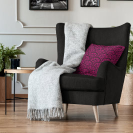 Schwarz-Pink-Rose BlumenDamast Kissen