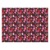 Schwarz Pink Rote Herzen Liebesmuster Tischdecke (Vorderseite (Horizontal))