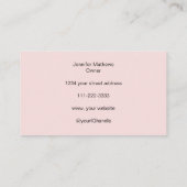 Schwarz-Pink-Schwarz-Script-Foto Makeup-Visitenkar Visitenkarte (Rückseite)