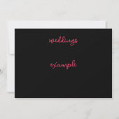 Schwarz-Pink-Script-Hochzeit Einladung (Vorderseite)