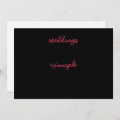 Schwarz-Pink-Script-Hochzeit Einladung (Vorne/Hinten)
