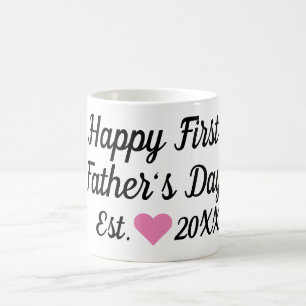 Schwarz-Pink-Tasse zum Ersten Vatertag Kaffeetasse