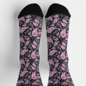 Schwarz-Pink-Weiß-Paisley-Muster Socken (Oben)