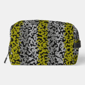 Schwarz-pixelförmige, schwarz-grün-graue Streifen Waschbeutel (Rückseite)