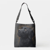 Schwarz platzierter Retriever Crossbody Bag Tragetaschen Mit Langen Trägern (Rückseite)