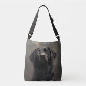 Schwarz platzierter Retriever Crossbody Bag Tragetaschen Mit Langen Trägern (Vorderseite)