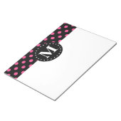 Schwarz-Polka-Dosen-Monogramm Notizblock (angewinkelt)