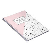 Schwarz Polka Dots Blush Pink Abtract Muster Custo Notizblock (Rechte Seite)