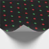 Schwarz-Polka-Piktogramm-Muster Geschenkpapier (Ecke)
