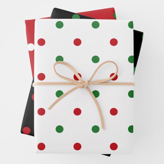 Schwarz-Polka-Punkte Geschenkpapier Set (Beispiel)