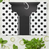 Schwarz-Polka-Punkte Handtuch (Gefaltet)