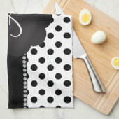 Schwarz-Polka-Punkte Handtuch (Viertel Falte)