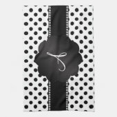 Schwarz-Polka-Punkte Handtuch (Vertikal)
