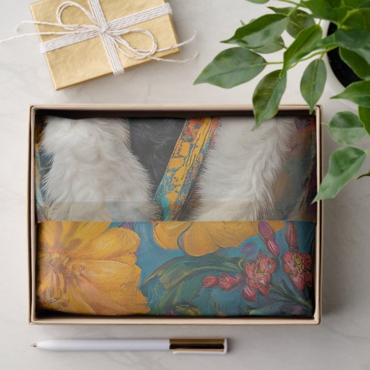 Schwarz-Poodle-Portrait Seidenpapier (Geschenk)