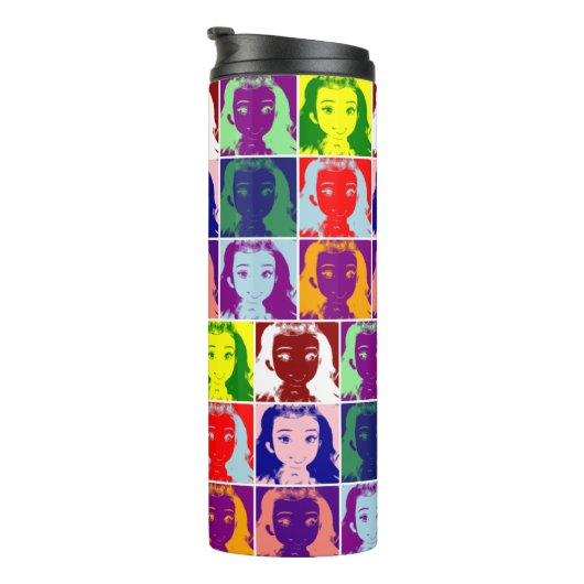 Schwarz-Pop Thermosbecher (Nach rechts gedreht)