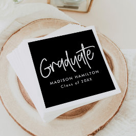 Schwarz | Preppy Script-Abschluss Serviette