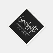 Schwarz | Preppy Script-Abschluss Serviette (Ecke)
