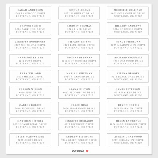 Schwarz | Private Guest Address Labels (Blatt)