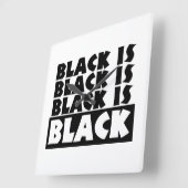 Schwarz Quadratische Wanduhr (Winkel)