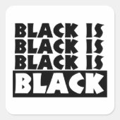 Schwarz Quadratischer Aufkleber (Vorderseite)