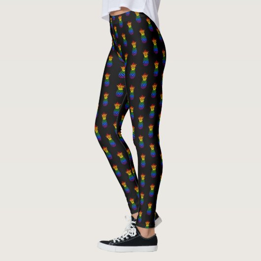 Schwarz | Rainbow-Muster Leggings (Links)