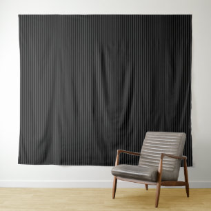 Schwarz & Rauchig schwarze schmale vertikale Strei Wandteppich