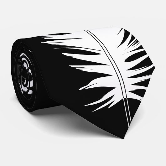 Schwarz, Ravens und Feather Krawatte (Gerollt)