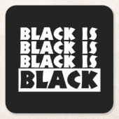 Schwarz Rechteckiger Pappuntersetzer (Vorderseite)