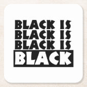 Schwarz Rechteckiger Pappuntersetzer (Vorderseite)